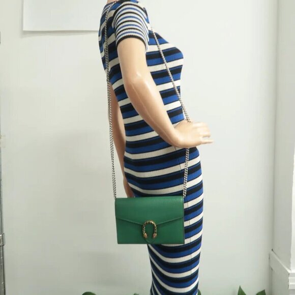 Authentic GUCCI Dionysus Chain Wallet Green Leather Shoulder Bag 1020-062824 - Picture 12 of 12